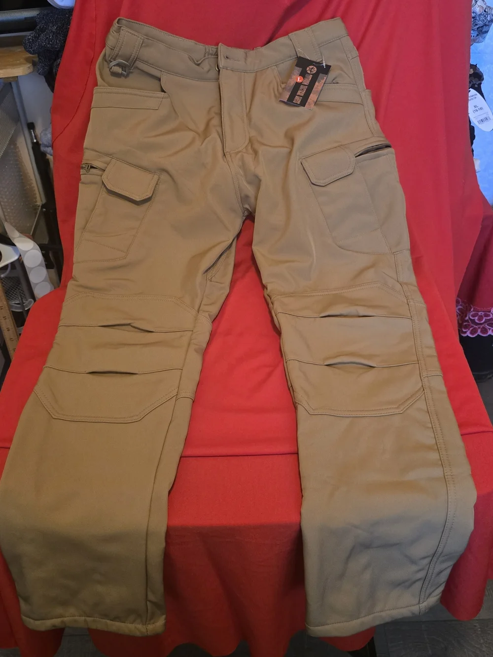 Outdoor Tactical Dress Khaki Cargo Trousers - Size L